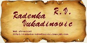Radenka Vukadinović vizit kartica